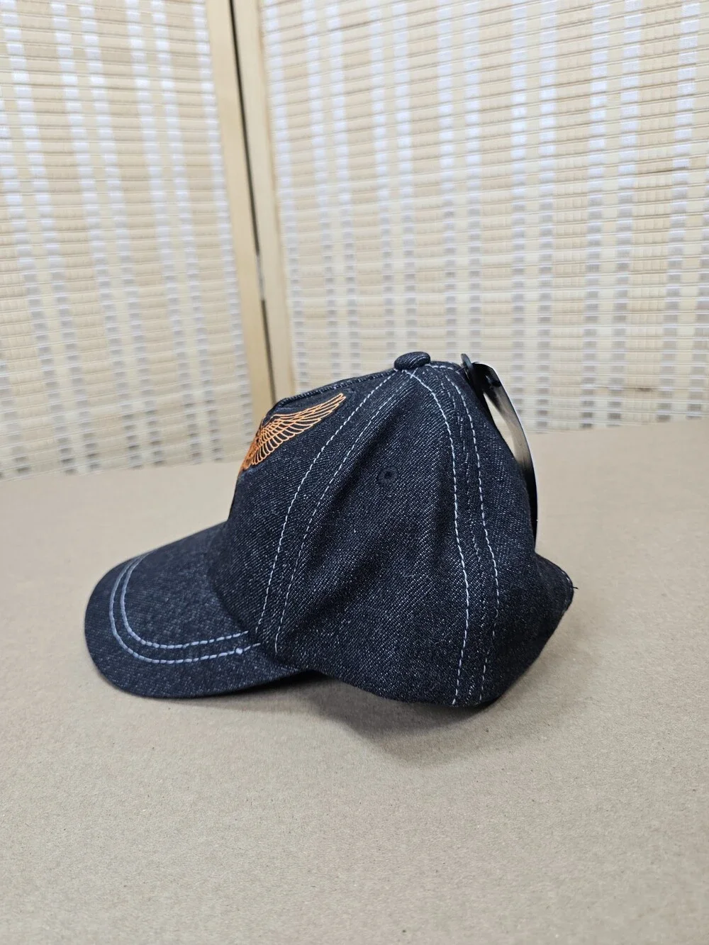 Harley-Davidson Toddler Hat 2-4T Black Denim Orange Eagle Patch